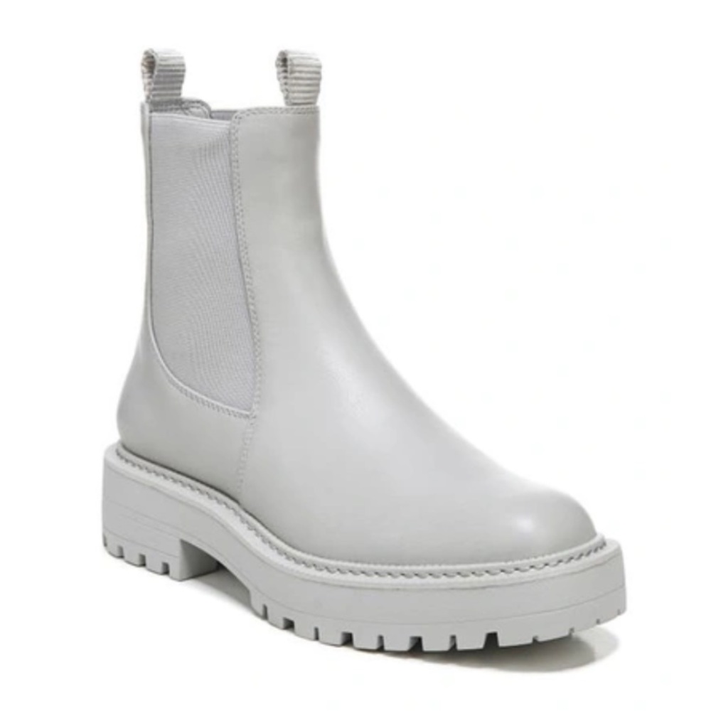 Sam Edelman Women's Laguna Chelsea Pebble Grey Leather Ankle Boot